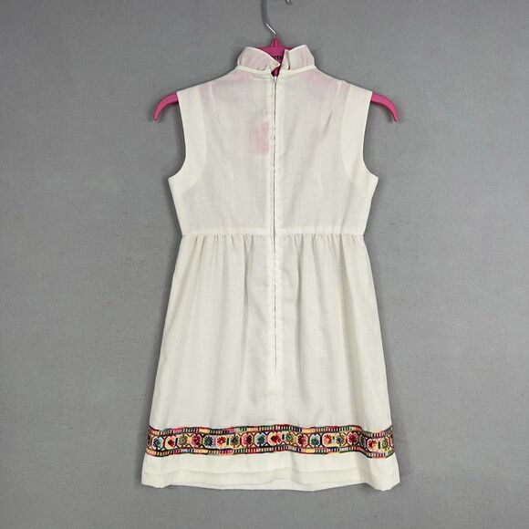 Vintage Gay Gibson Dress Women Petite Small White Embroidered Mod Boho 60s Retro - Picture 6 of 12